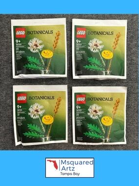 LEGO Botanicals 30701 Field Flowers Lot of 4 New Sealed 77 Pieces Each